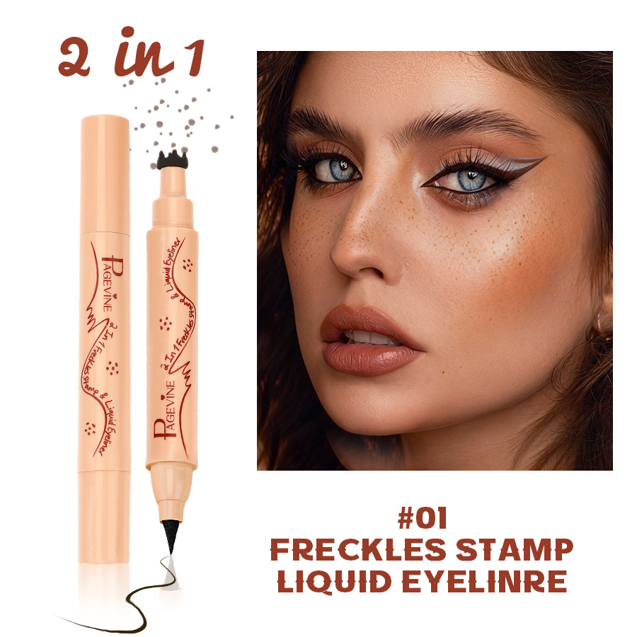 Transfronterizo maquillaje de color PAGE VINE sello de dos cabezas pecas rápido secado impermeable punto punto de punto lápiz de línea de ojos impermeable sin manchas