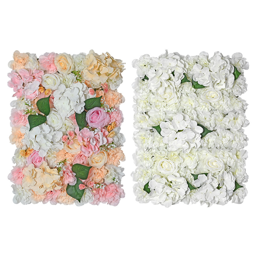 Flor artificial al por mayor artificial flor Rosa Hortensia lirio tridimensional Fondo pared Boda boda decoración flor fila