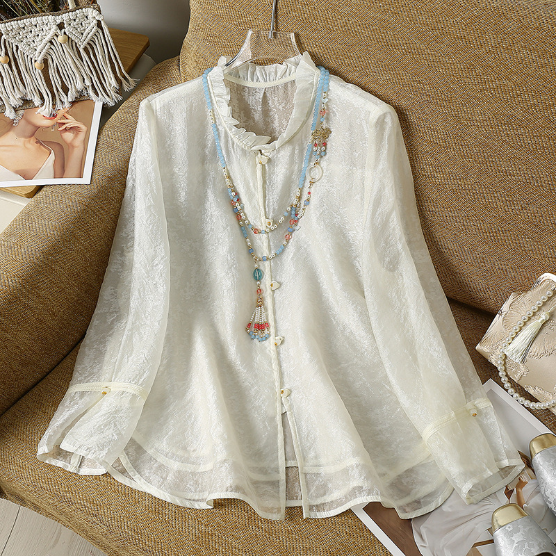 Wholesale New Chinese-Style Vest with Inner Layer, Stand-Up Collar Cardigan Shirt, Double-Layered Top Shirt with a High-End Feel Wholesale New Chinese-Style Vest with Inner Layer, Stand-Up Collar Cardigan Shirt, Double-Layered Top Shirt with a High-End Feel