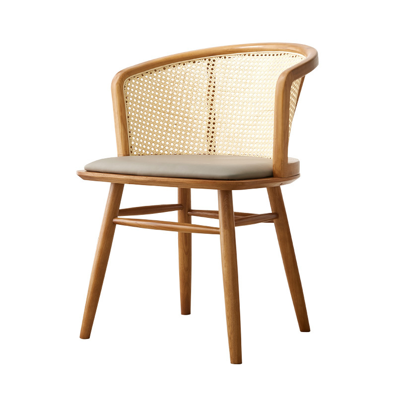 Mesa de comedor de hotel de caja de madera maciza cadena de restaurantes occidentales diseñadores de estilo antiguo asiento de tela de caña