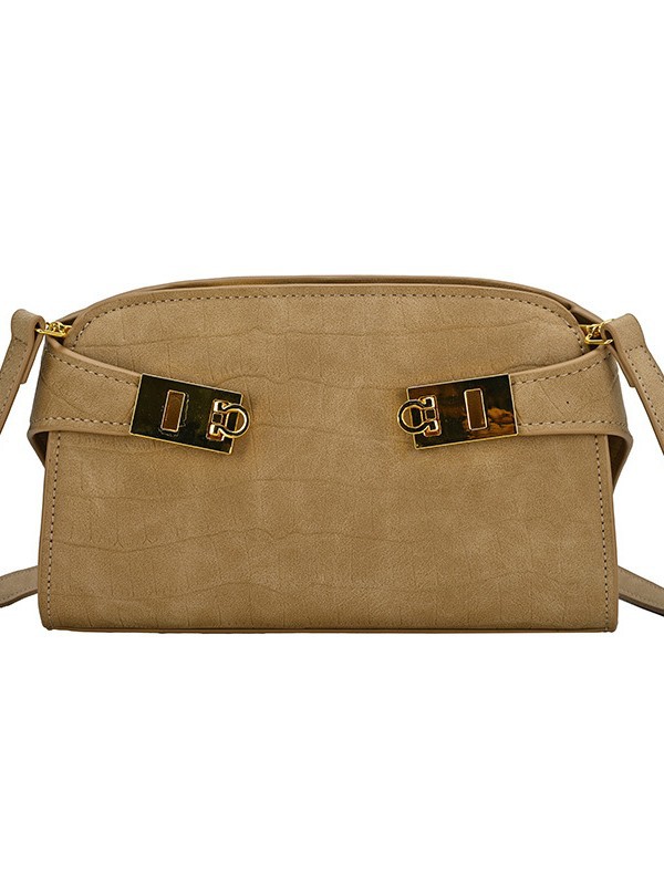 Mochila de hombro de alta textura, brazo arqueado, bolso de hebilla metálica, bolso cuadrado ligero de lujo bajo las axilas, bolso de cartero retro de nicho