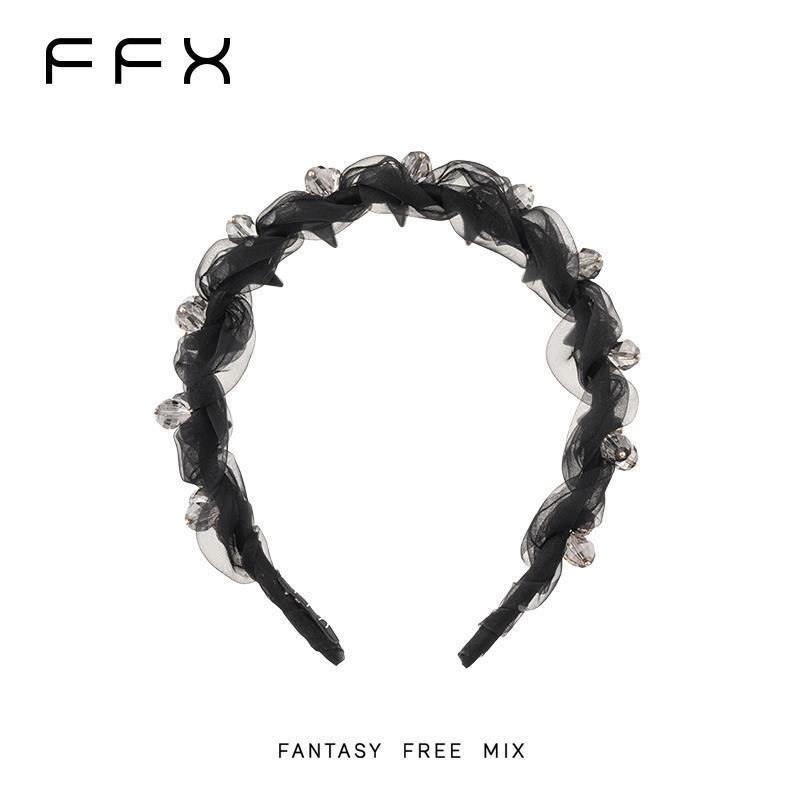 弗弗西FFX简约时尚网纱齿梳发箍晨曦沙雾日常外戴高颅顶发卡头饰|undefined