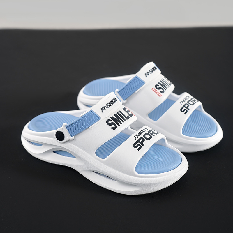 Zapatillas de hombre, uso exterior de verano, suela gruesa antideslizante, sensación de mierda, baño, deportes de playa, conducción, sandalias sin sabor de doble uso, hombre