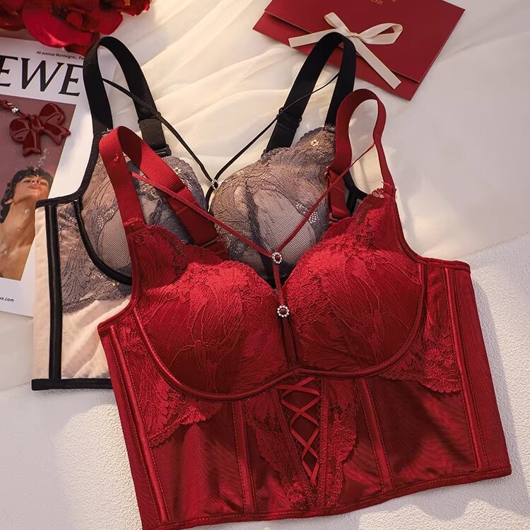 Red Zodiac Year Lingerie for Women, Small Chest Push-Up Bra, Enhances Appearance, Reduces Side Breasts, Prevents Sagging, Wedding Bride Sexy Bra Red Zodiac Year Lingerie for Women, Small Chest Push-Up Bra, Enhances Appearance, Reduces Side Breasts, Prevents Sagging, Wedding Bride Sexy Bra