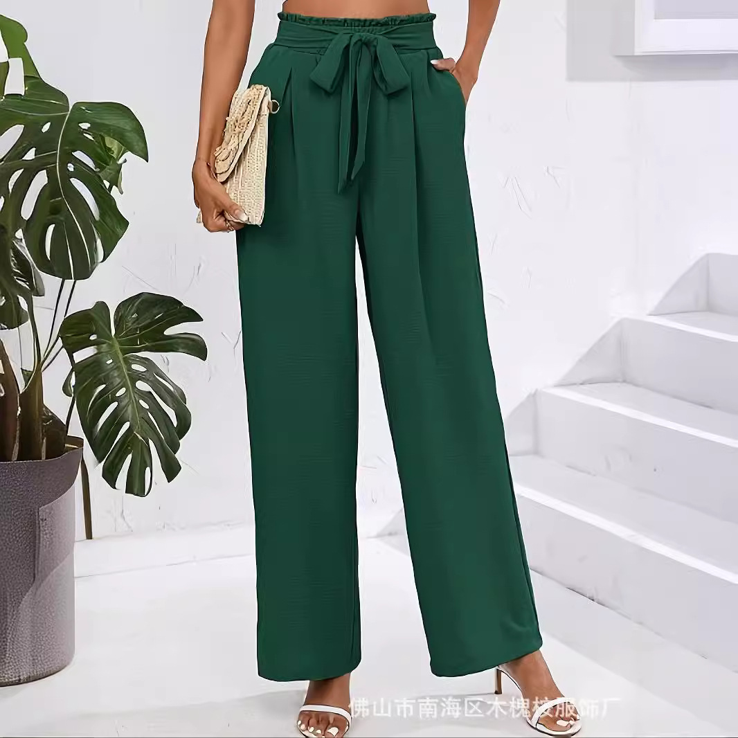 Amazon European and American Cross-Border Foreign Trade Summer New Women's High-Waisted Loose Fashion Casual Comfortable Wide-Leg Pants Long Pants