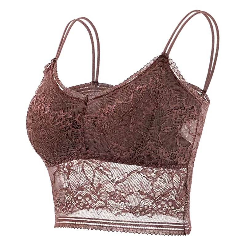 El Comercio exterior transfronterizo de encaje envuelto en el pecho sin anillo de acero desmontable en el pecho superior del tubo superior de las mujeres europeas y americanas sexy bottoming chaleco ropa interior