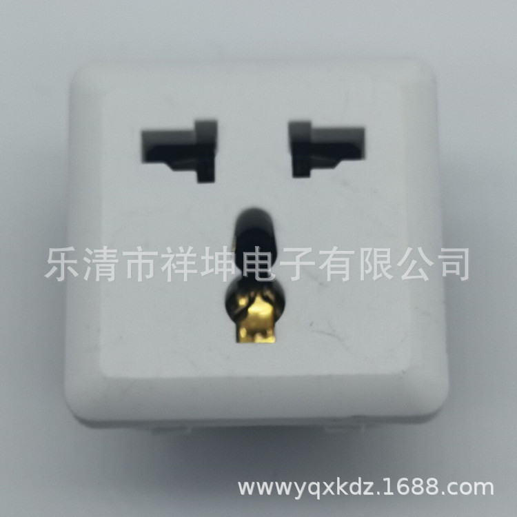 卡式英式插座 三孔黄铜嵌入式 多功能AC电源组装插座