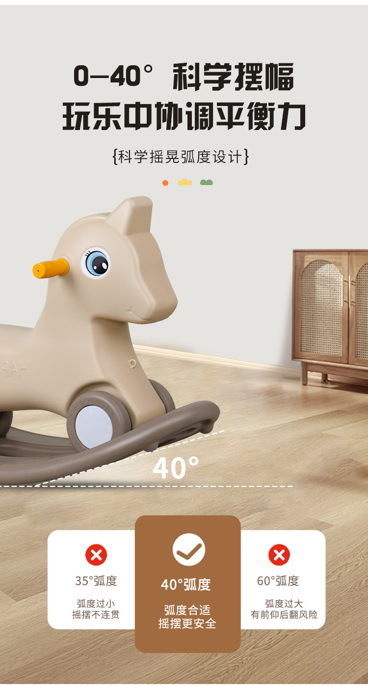 Rocking Horse Children'S Riding Baby Yo-Yo Car 2 In 1 Baby First Birthday Gift Rocking Horse