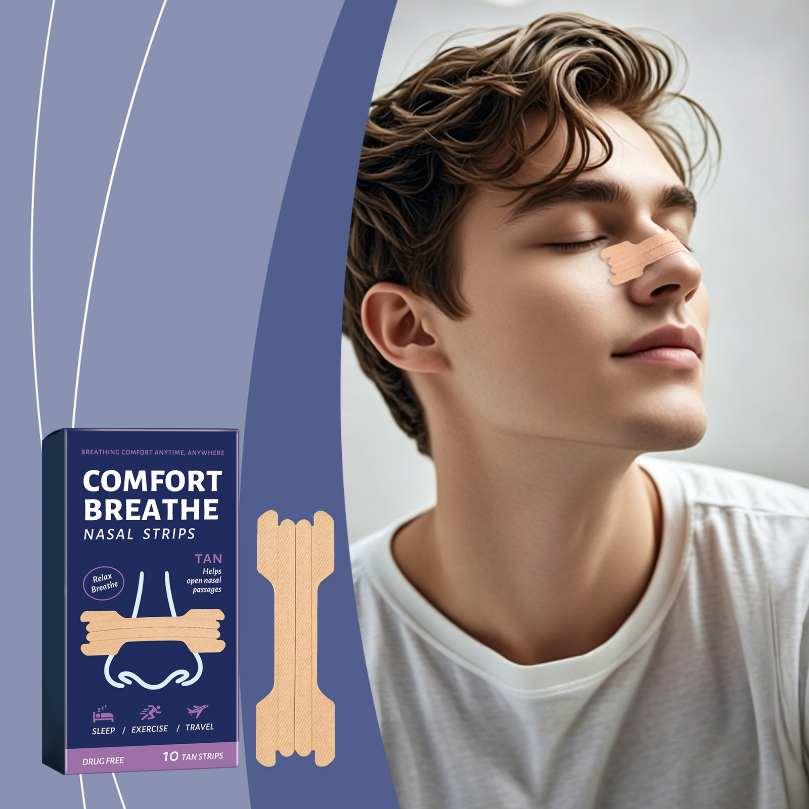 Comfortable Breathing Nasal Strips, Gentle and Natural Fit, Skin-Friendly, Clean and Freshen the Air, Daily Care Ventilation Strips