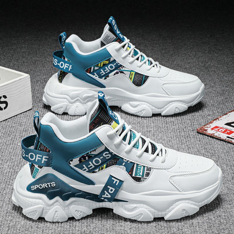 Zapatos de hombre de alta calidad marca de moda Otoño juventud deportes correr casual cuero impermeable estudiante red plataforma roja zapatos de papá