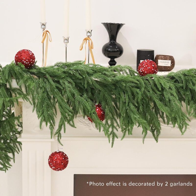 クリスマスシミュレーションノーフォークソフトプラスチック松葉ホームドア吊り装飾グリーン植物籐サークルクリスマスガーランド壁掛け|undefined