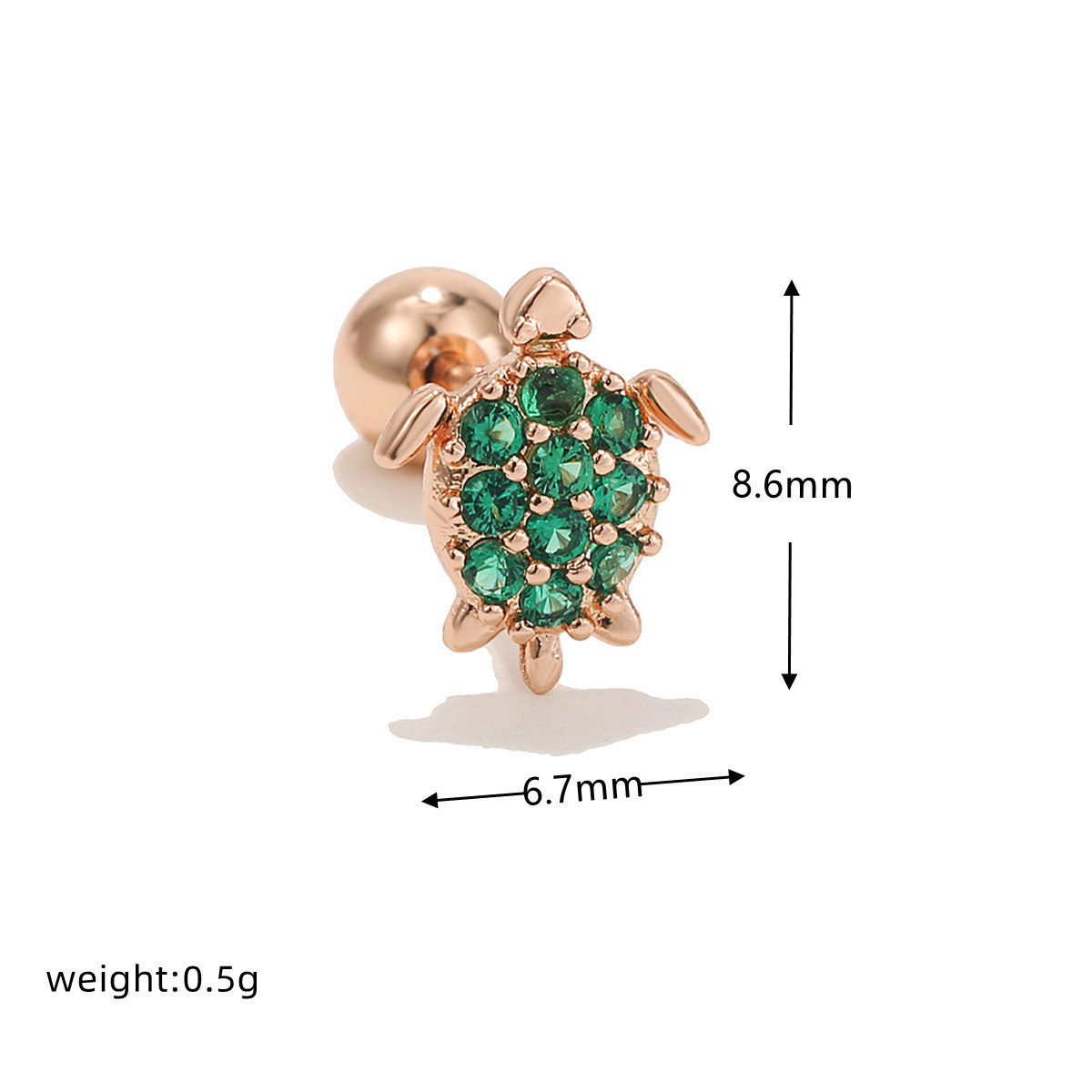 Mignon Animal Laiton Incruster Zircon Boucles D'oreilles 1 Pièce display picture 5