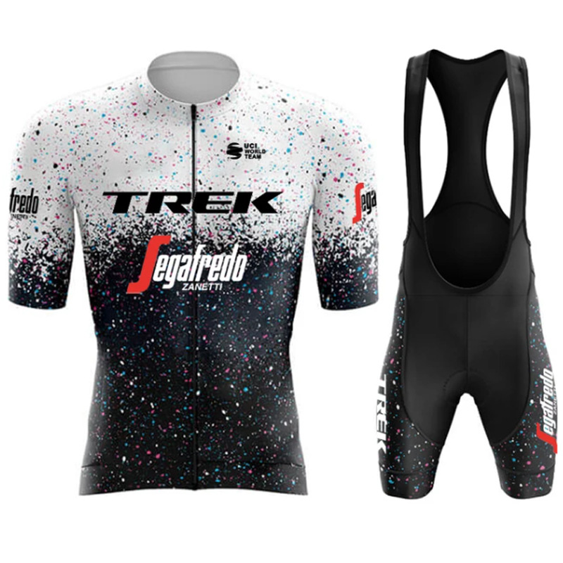 Factory Direct Sales Summer Short-Sleeved Cycling Jersey Suspender Suit Quick-Drying Breathable Men's and Women's Cycling Jersey Tops and Pants Cross-Border