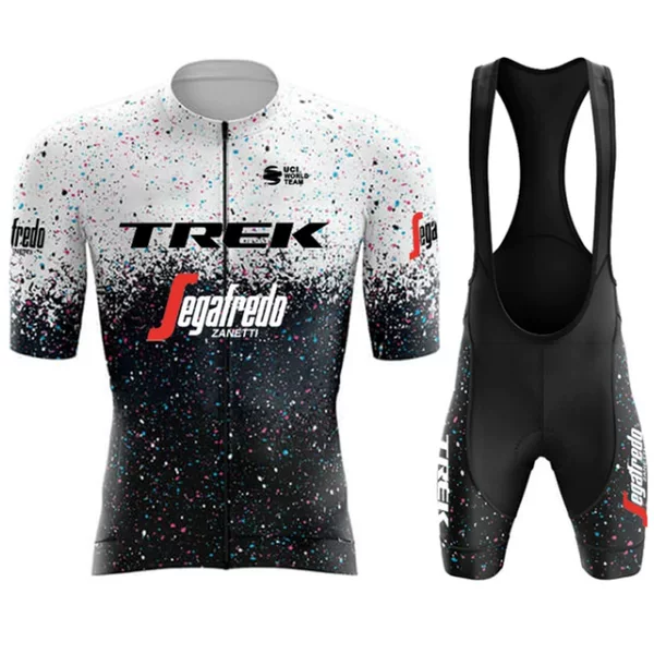 Factory Direct Sales Summer Short-Sleeved Cycling Jersey Suspender Suit Quick-Drying Breathable Men's and Women's Cycling Jersey Tops and Pants Cross-Border