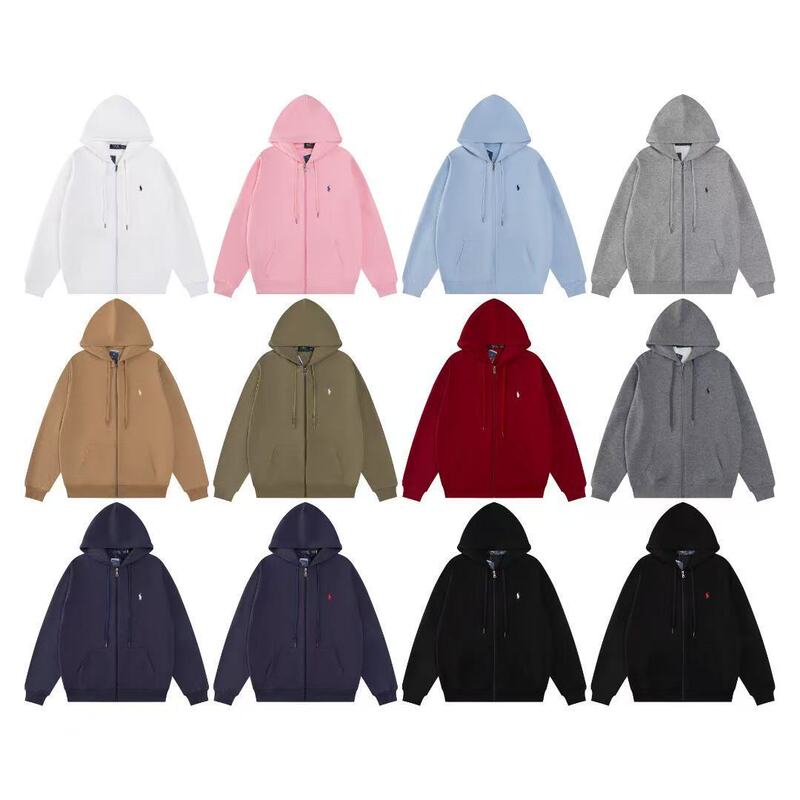 Rl Ralph Lauren Autumn and Winter New Pony Embroidered Zipper Cardigan Men and Women Couple Casual Jacket Hooded Sweatshirt Rl Ralph Lauren Autumn and Winter New Pony Embroidered Zipper Cardigan Men and Women Couple Casual Jacket Hooded Sweatshirt