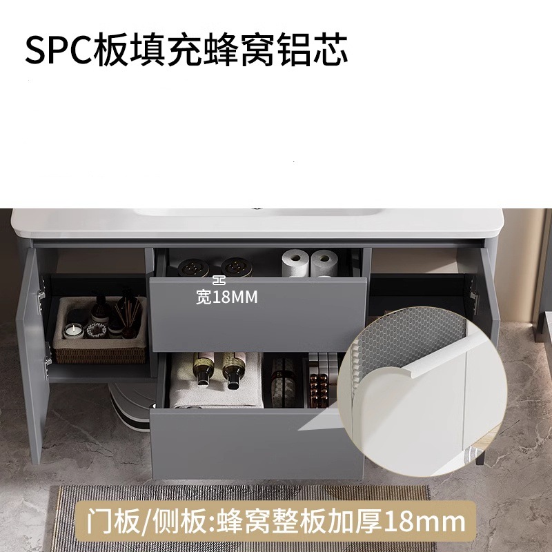 armario de baño de abeja de arco redondo armario de baño combinado lavabo de cerámica lavabo gabinete de baño