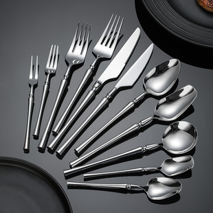 SOURCE manufacturer 304 stainless steel thickened small waist tableware wholesale cross-border hotel high-end steak knife fork spoon