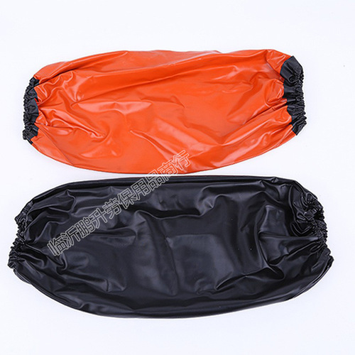 Black PVC Waterproof Adult Sleeve with Composite Cowhide, Thickened, Anti-Dirt, Oil-Proof Home Food Factory Protective Sleeve