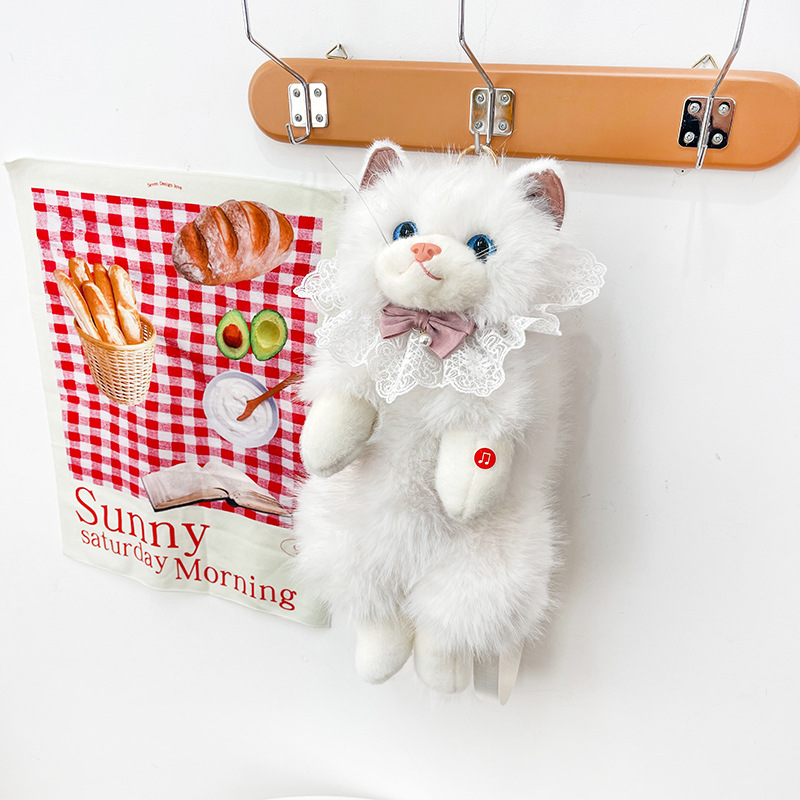 Cute muñeco gato mochila juguetes de peluche portátiles para salir mascota mochila regalo de cumpleaños para novia