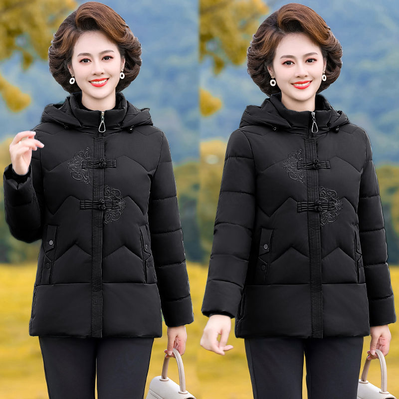 妈妈装加厚棉服中长款棉衣2025年新款大码中老年女装冬季棉袄外套|undefined