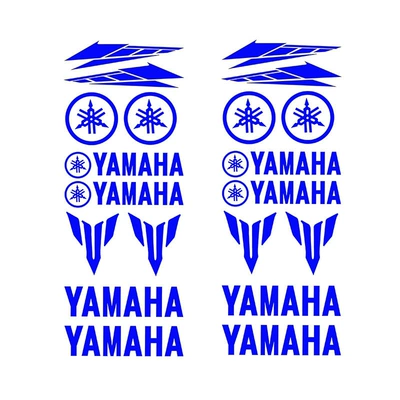 Stickers Yamaha Motorcycle English Logo, Other Automotive Exterior Supplies - yamaha-long-strip-set-style-three-reflective-blue-2-pieces