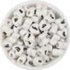 Plastic acrylic beads with letters heart shaped, English letters