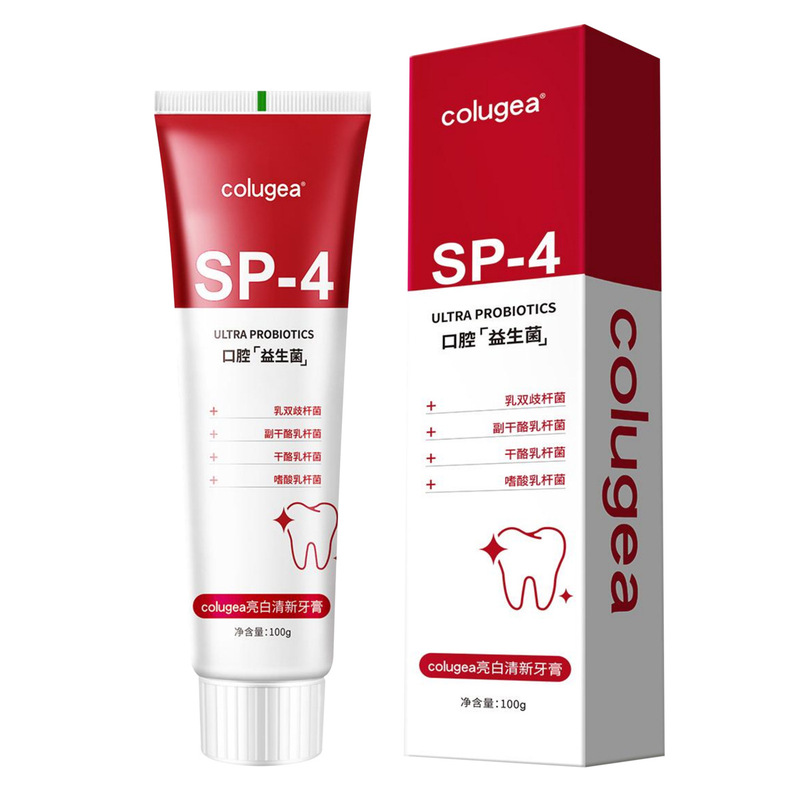 sp-4益生菌牙膏100g竹炭益生菌氨基酸清新口气护龈亮白薄荷牙膏|undefined