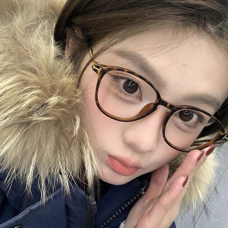 玳瑁色超轻眼镜框女显白素颜神器可配有度数近视豹纹复古潮方圆脸|undefined