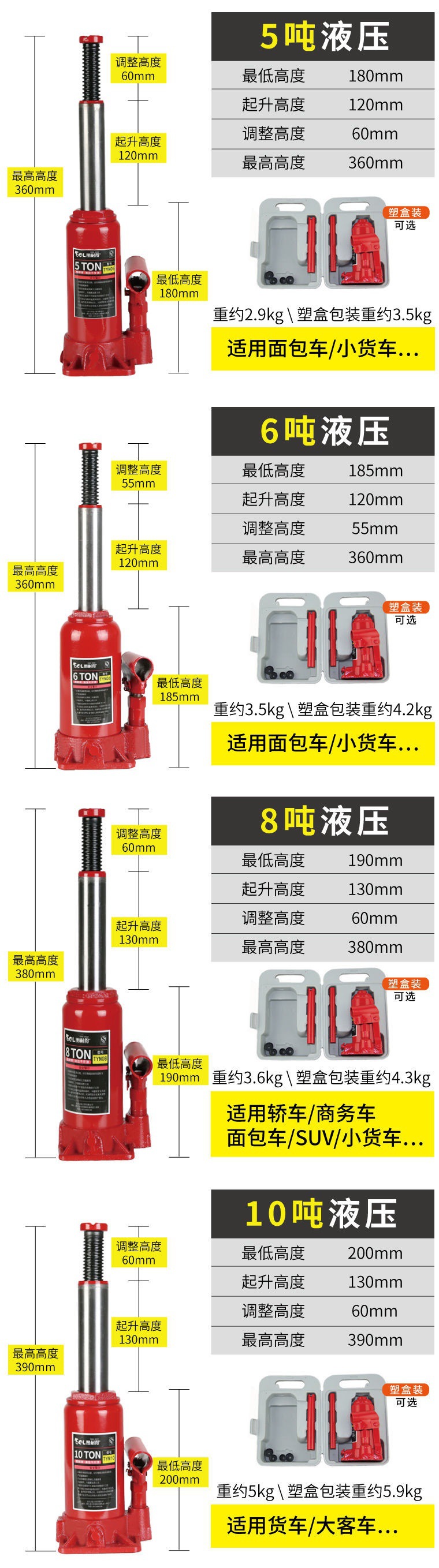 Figure durable vertical hydraulic jack car jack car off-road vehicle tire change car vertical Jack
