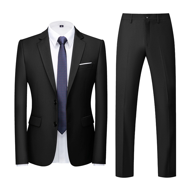 Traje de los hombres traje novio profesional mejor hombre vestido de boda traje formal Slim color sólido traje casual traje de dos piezas de los hombres