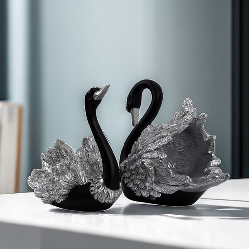 European couple swan ornaments wedding new house living room entrance wine cabinet TV cabinet home decoration resin crafts