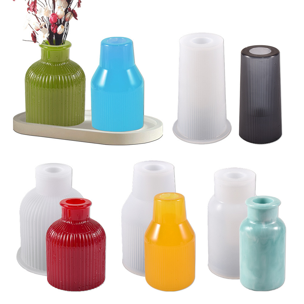 428 flower vase resin mold DIY crystal glue plaster cylindrical…