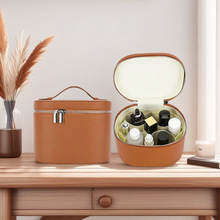 新款简约pu皮双拉链防水洗漱化妆包旅行大容量化妆品护肤品收纳包