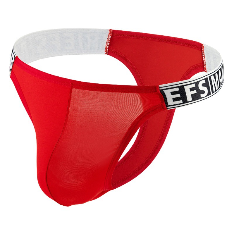 New Men's solid color low waist thong, breathable, sexy, fashion, letter belt, comfortable.