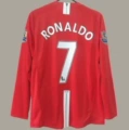 0708 manchester united home long sleeves printed no. 7 aonaldo + premier league badge