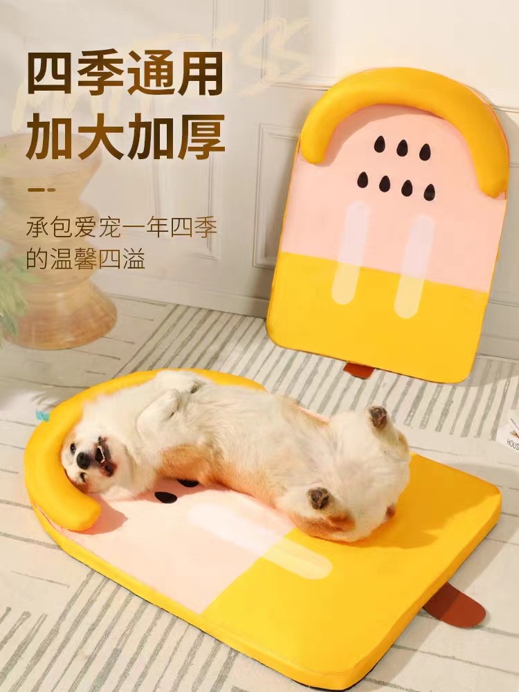 Cojín de hielo de la perrera estera de verano de seda de hielo Four Seasons universal de verano de refrigeración resistente a los mordiscos transpirable extraíble lavable mascota estera fría