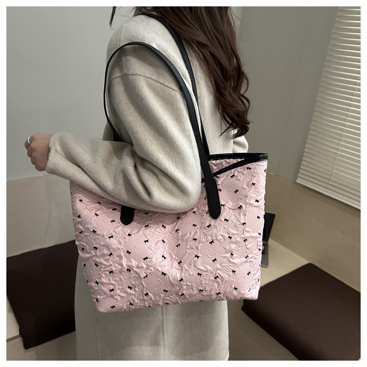 Borsa a spalla da donna stile coreano con fiocco per l'inverno_voghion.com