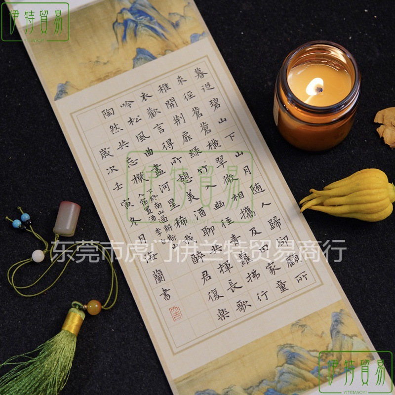 仿古卷轴挂画瑞鹤图蜡染半熟宣纸空白画轴书法国画作品创作