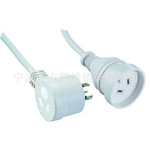 澳大利亚SAA电源线插头10A规格3芯3插入棕色蓝色黄色内芯尾鲨齿铜