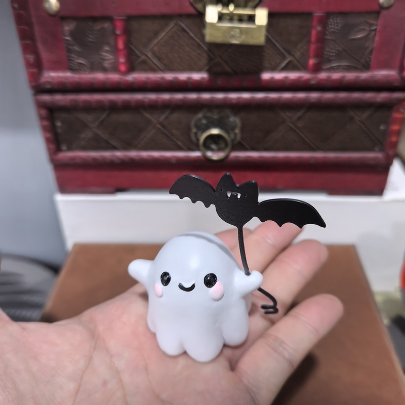 跨境新款Ghost Walking Dog 迷你幽灵步行狗雕像 万圣节装饰 幽灵|undefined