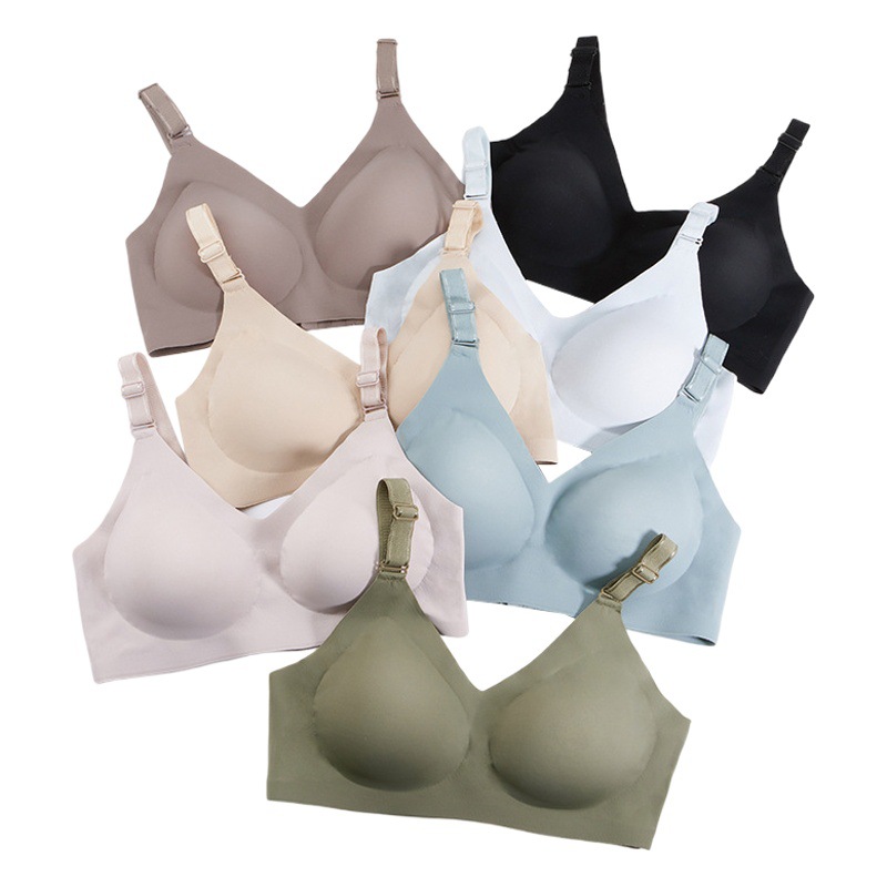 No steel ring collection milk anti-expansion collision color underwear ladies comfortable soft and deep V gathered ladies bra wholesale