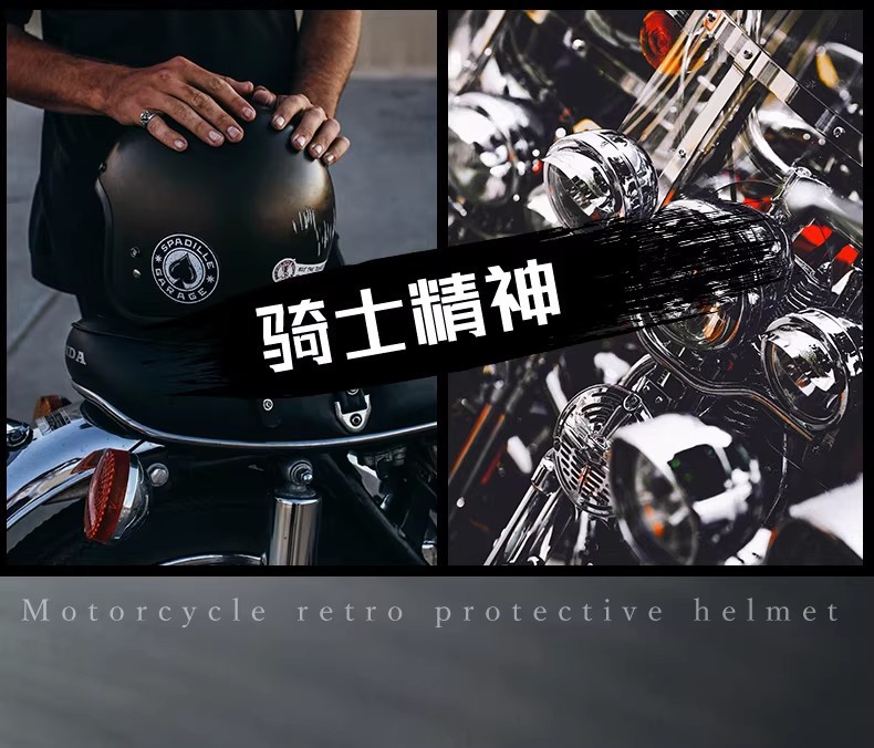 3C certified retro motorcycle helmet for men and women, summer scooter half helmet, electric vehicle helmet, Japanese-style scoop helmet