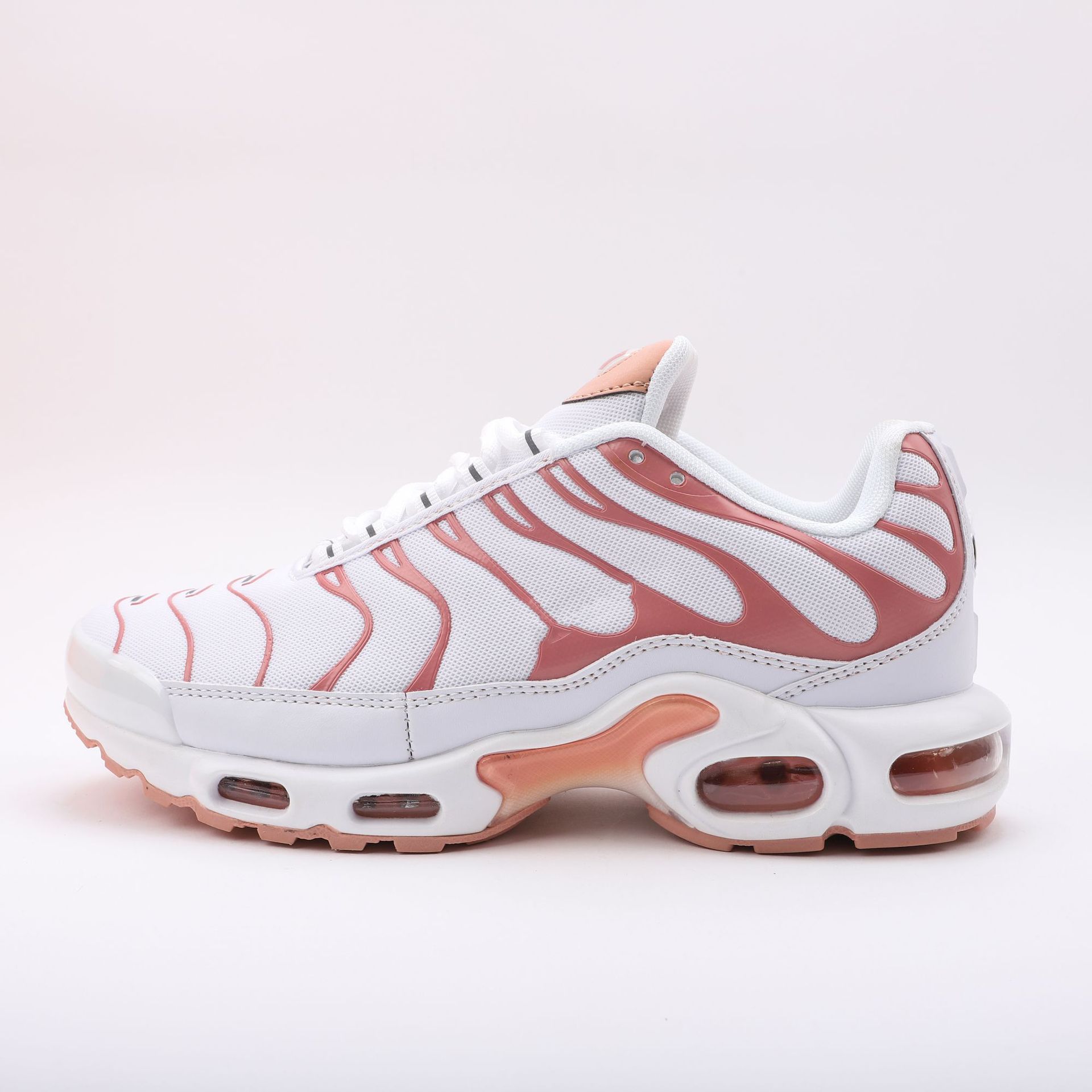 Putian Source Tn Air Cushion Shoes White Peach Pink Versatile Shock-Absorbing Couple's Sports Casual Shoes