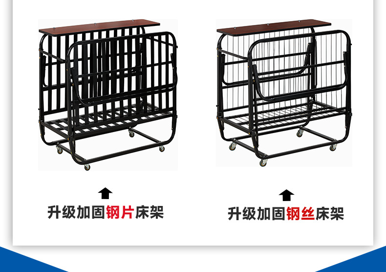 钢丝床折叠床宾馆民宿移动床弹簧床带轮折叠床 工厂直销酒店加床-阿里巴巴