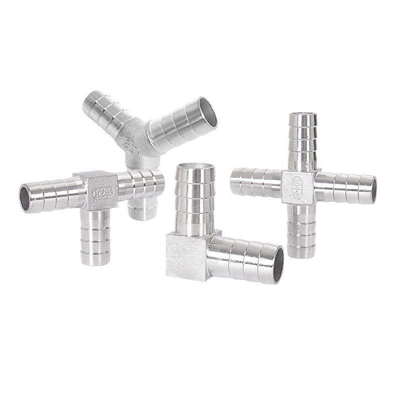 304不锈钢宝塔三通Y型T型十字人字型三叉软管L宝塔接头4分6分1寸