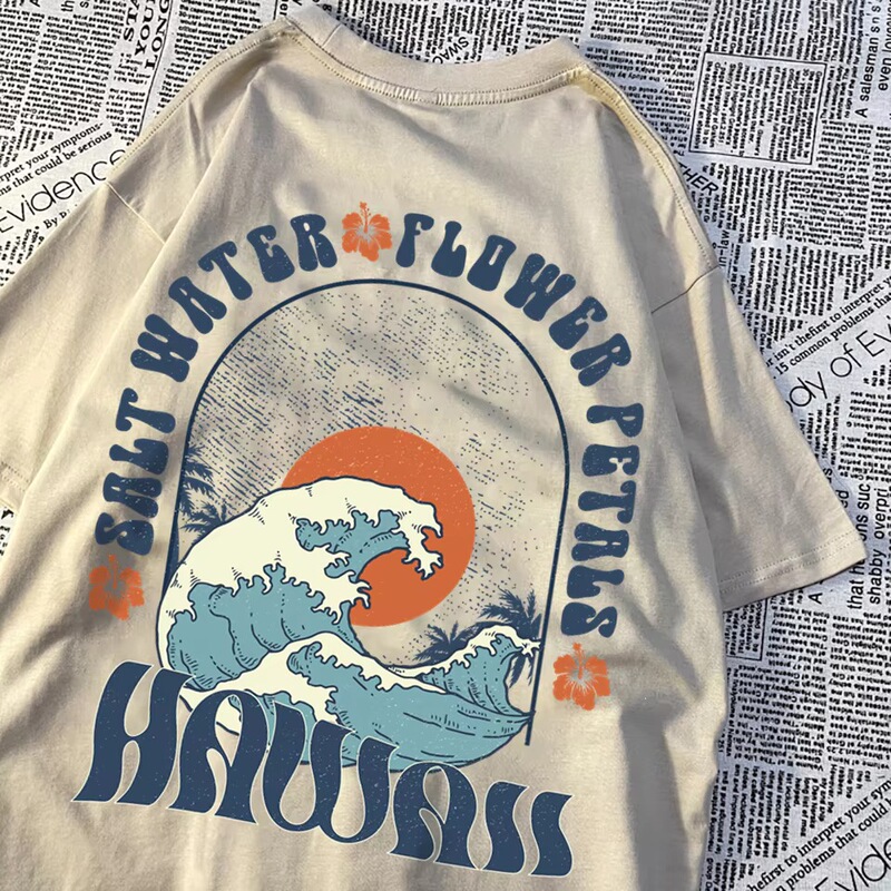 Beautiful Saltwater Petal Pattern T-Shirt Men's Casual T-Shirt Clothing Comfortable Sweat-Absorbent Summer Top