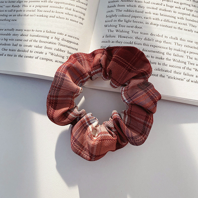 Corea ins rosa chica corazón intestino grueso lazo para el cabello todo fósforo tela cuerda para la cabeza versión coreana bm cerdo círculo grueso lana accesorios para el cabello