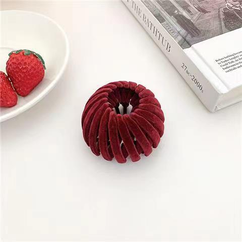 Flocado Nido de Pájaro rizador de pelo cabeza de bola medio lazo de pelo Cabeza trasera alta Cola de Caballo hebilla Otoño e Invierno artefacto perezoso accesorios para el cabello tocado image 12