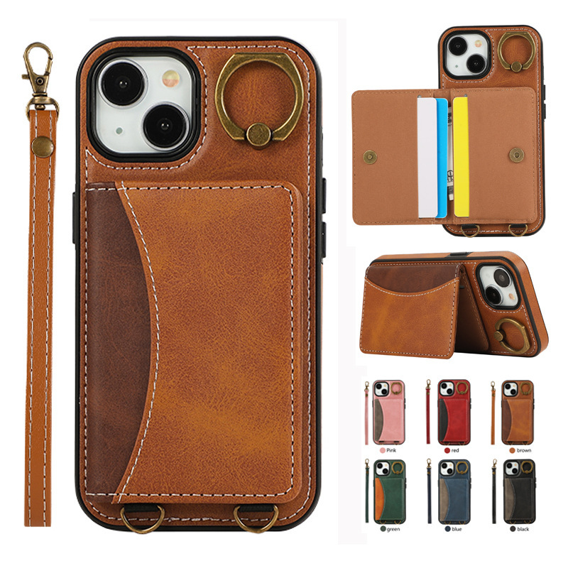 Suitable for iphone16 Card Case 14plus with Card Slot 13 Apple 12promax Drop-resistant Case for Men