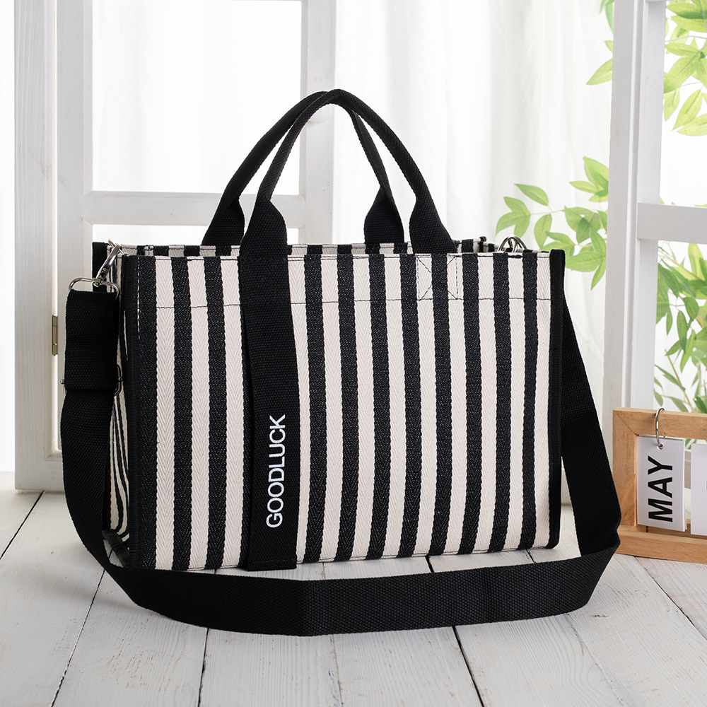 Bolso de tela de fábrica, bolso de tela de rayas, bolso de hombro de moda, bolso de mujer, bolso de mano de mujer